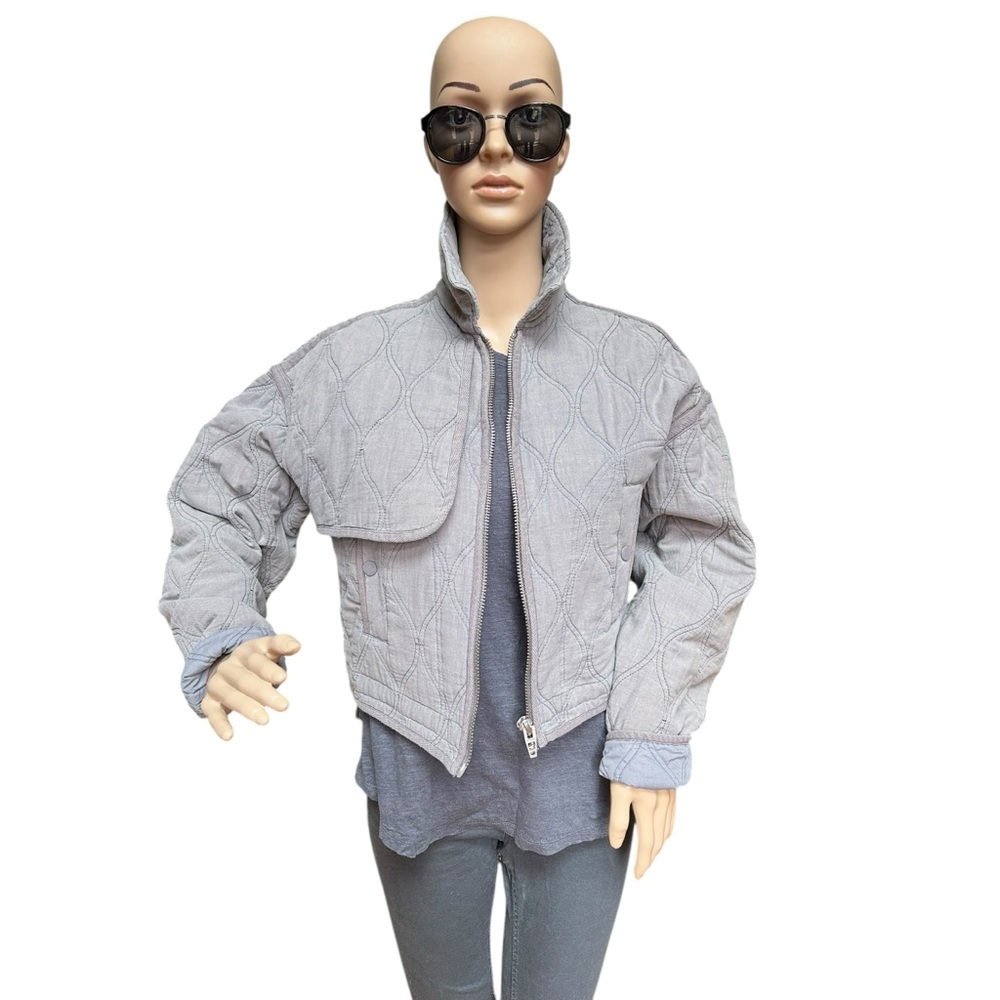 Blank Nyc Gray Quilted Crop Jacket, NWT, XS